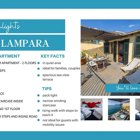 La Lampara Sea View Terrace With Ac Apartamento